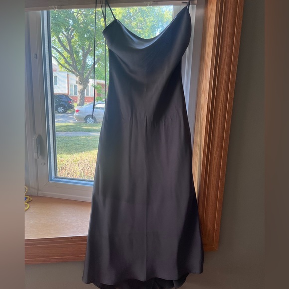 Abercombie & Fitch Blue Satin Slip Dress - Picture 1 of 3